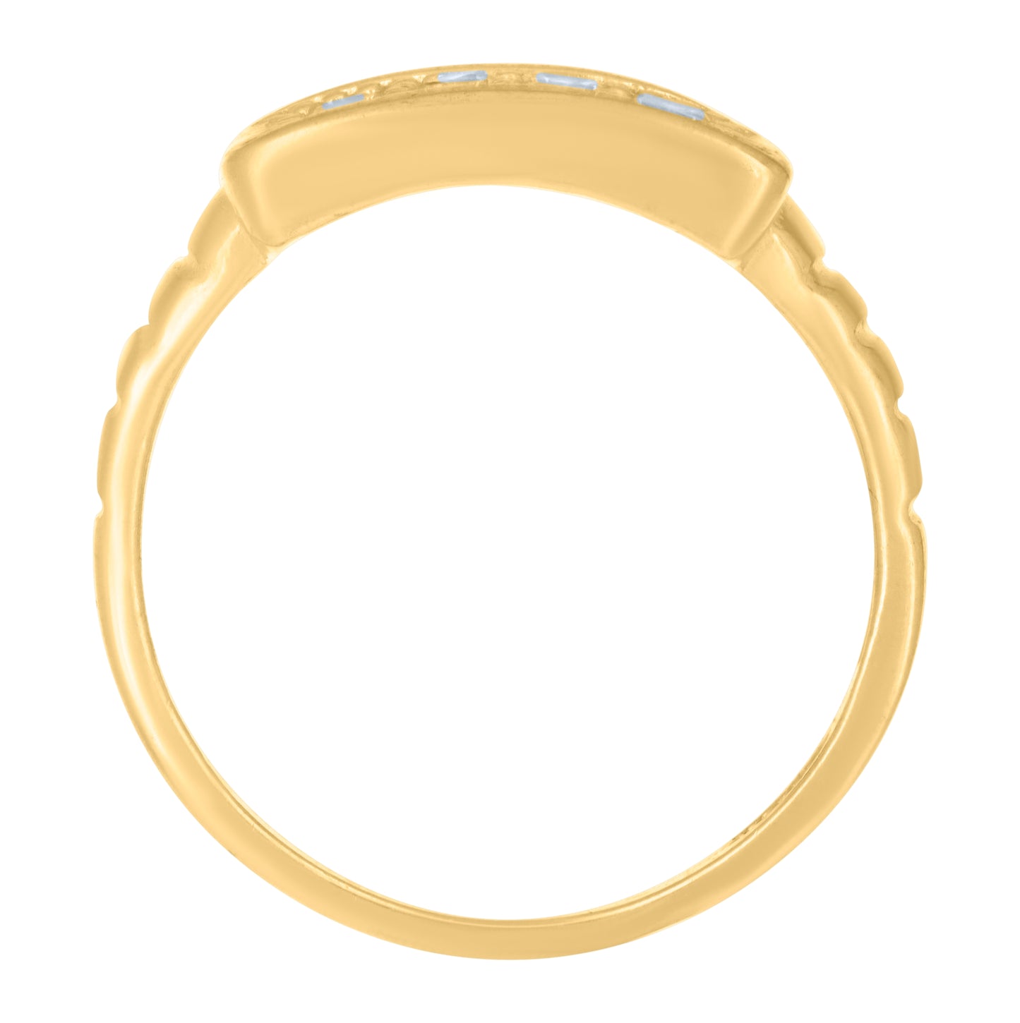 10K Yellow Gold Womens Cubic-Zirconia Fashion Ring
