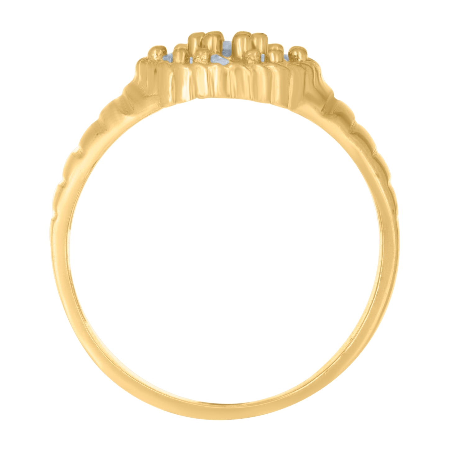 10K Yellow Gold Womens Cubic-Zirconia Fashion Ring