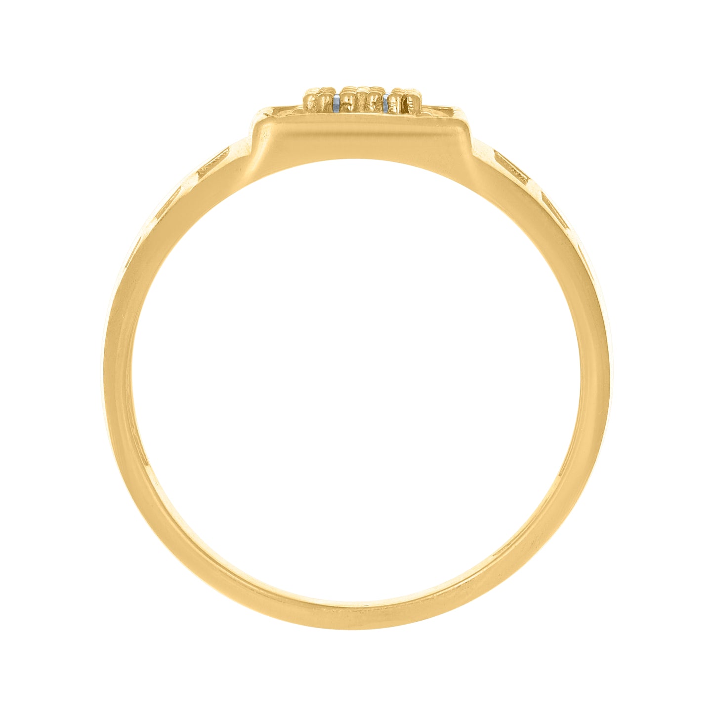 10K Yellow Gold Womens Cubic-Zirconia Fashion Ring