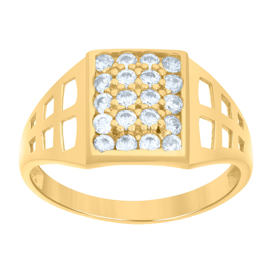 10K Yellow Gold Womens Cubic-Zirconia Fashion Ring