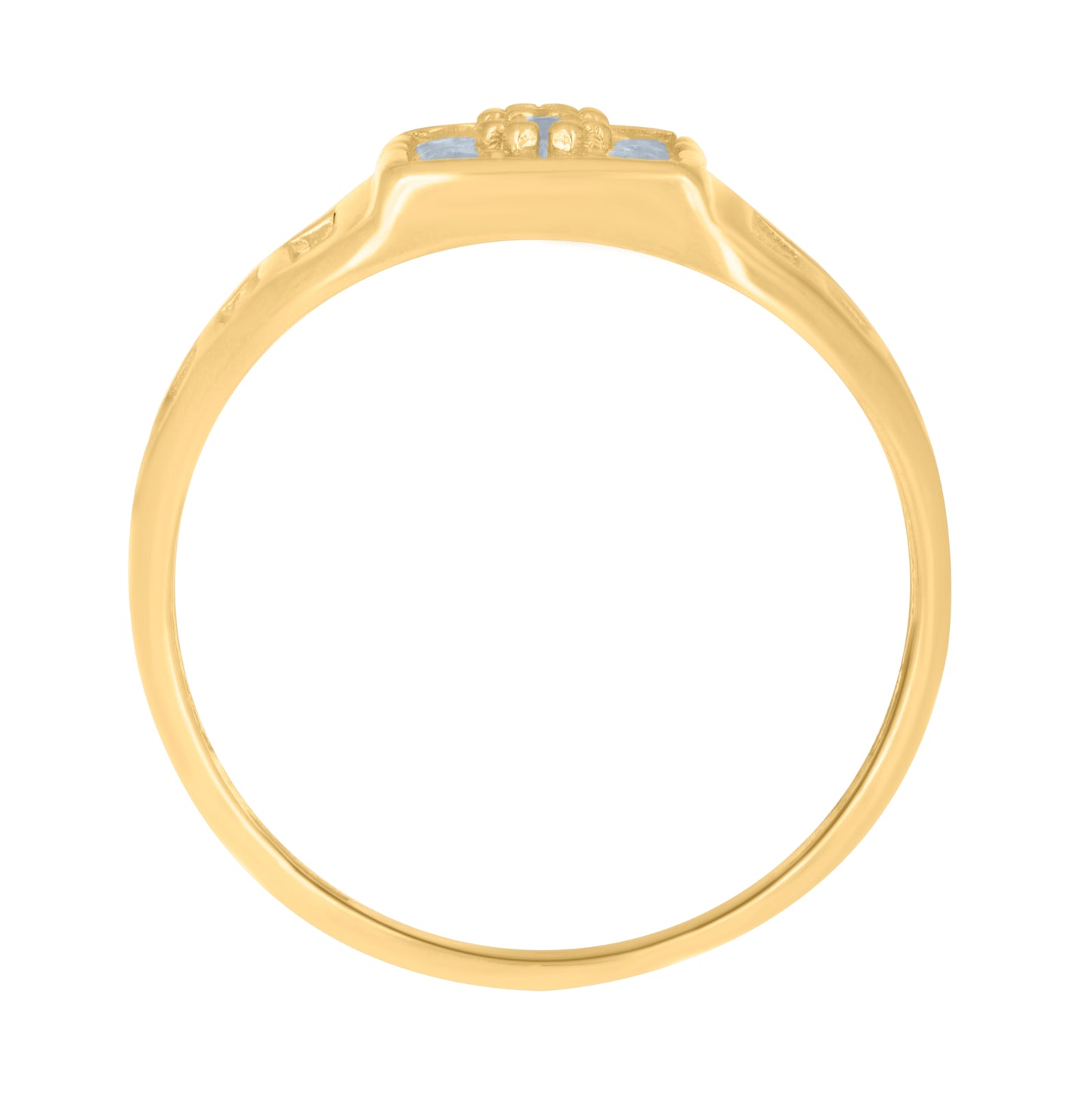 10K Yellow Gold Womens Cubic-Zirconia Fashion Ring