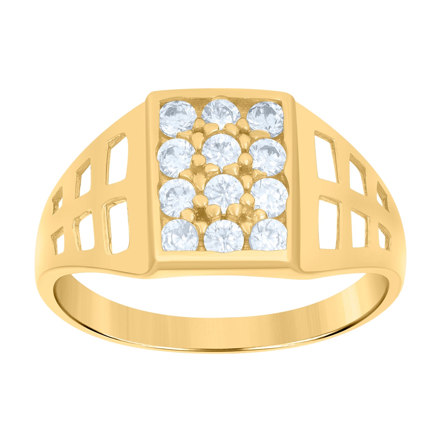 10K Yellow Gold Womens Cubic-Zirconia Fashion Ring