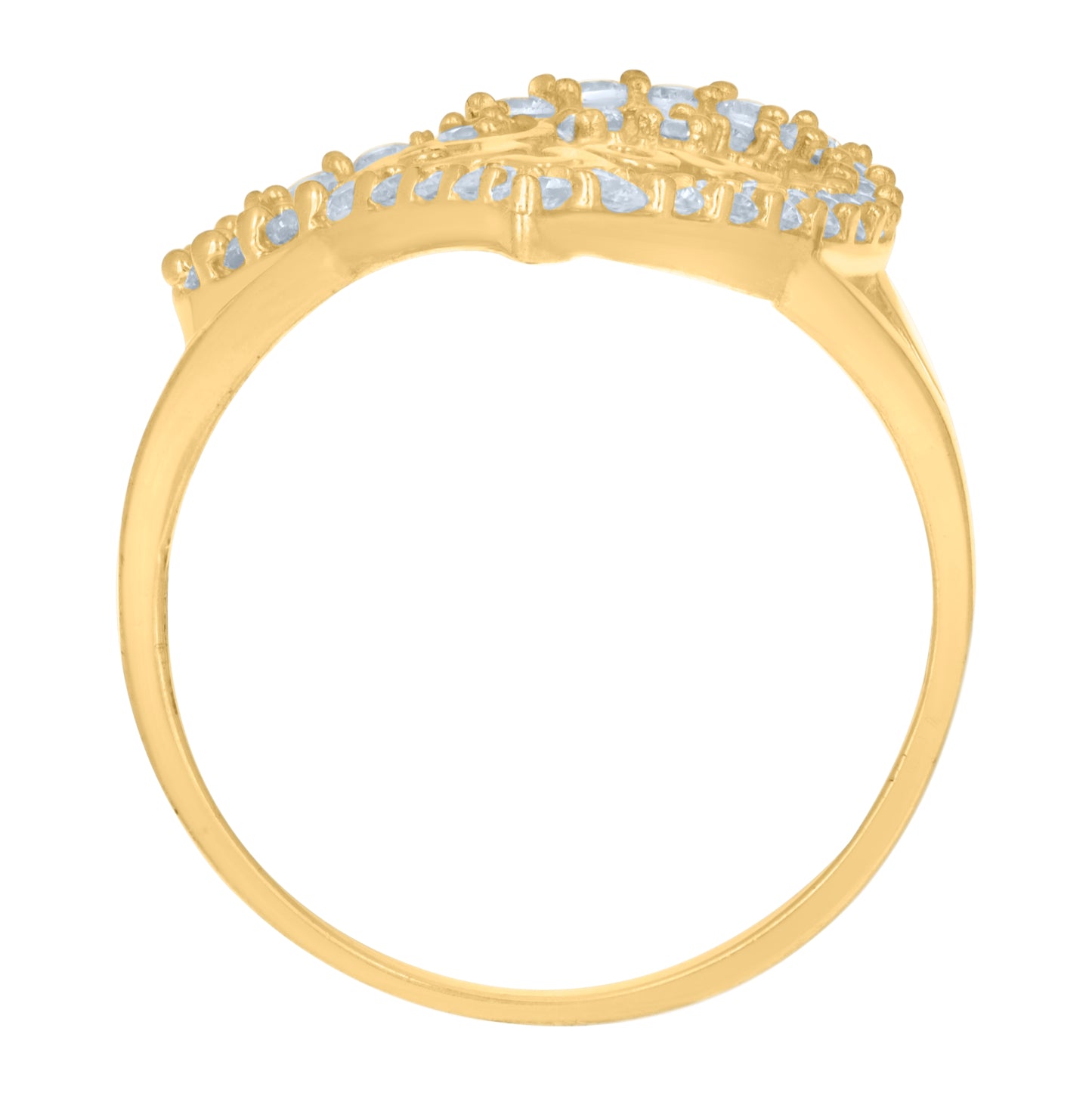 10K Yellow Gold Womens Cubic-Zirconia I Love You Heart Ring