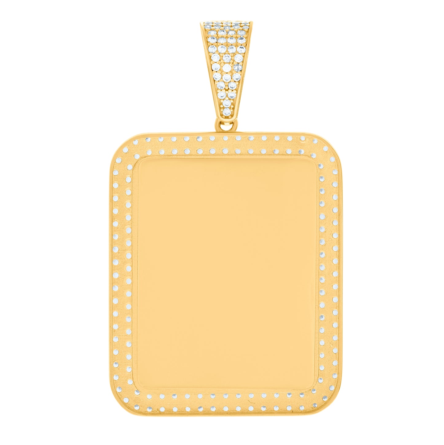 10K Yellow Gold Unisex Cubic-Zirconia Photo Frame Charm Pendant