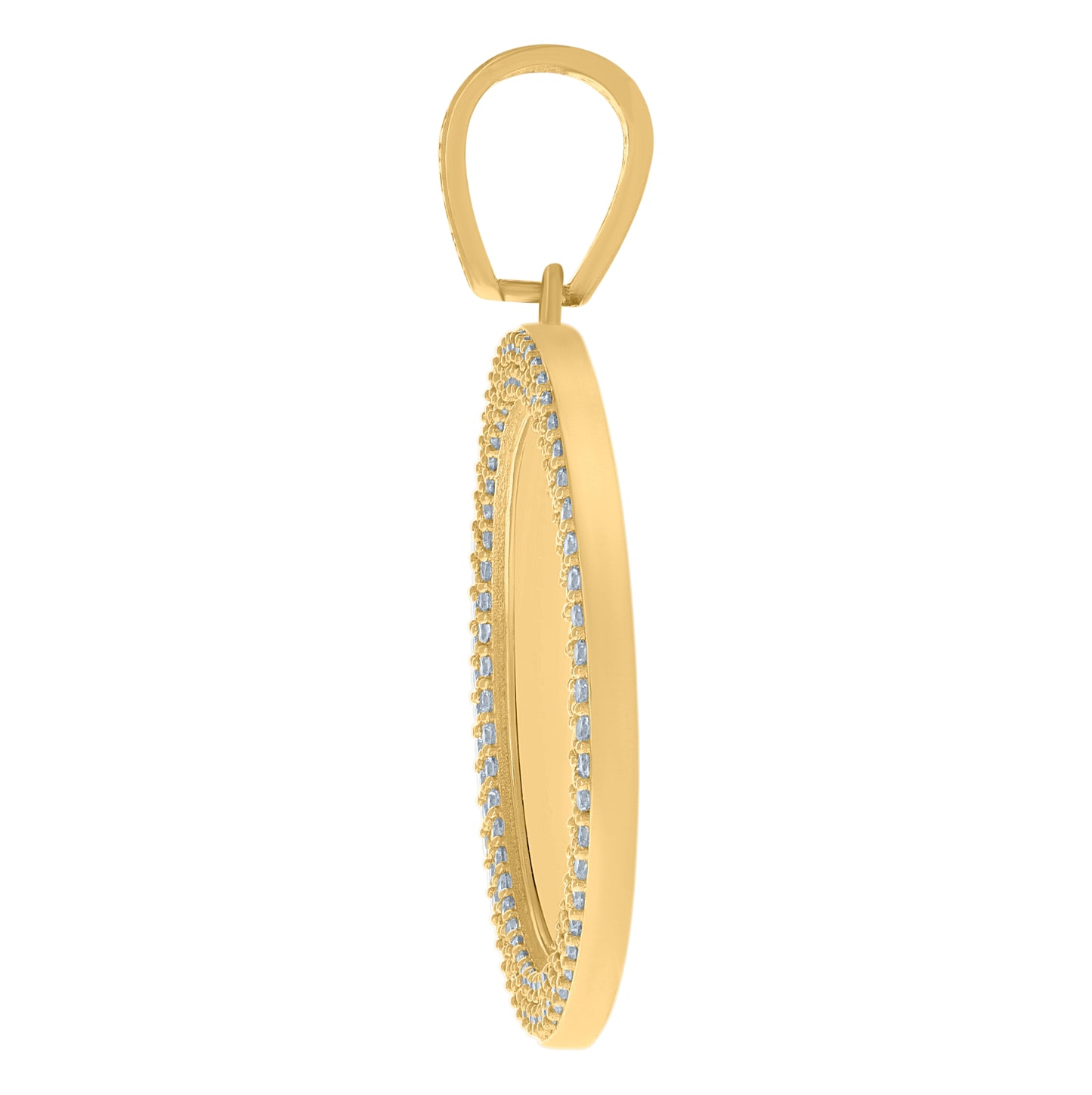 10K Yellow Gold Unisex Cubic-Zirconia Photo Frame Charm Pendant