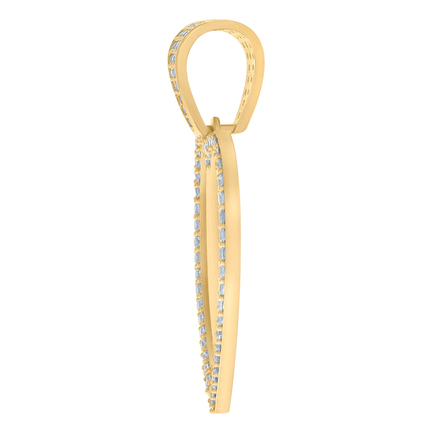 10K Yellow Gold Womens Cubic-Zirconia Heart Photo Frame Charm Pendant