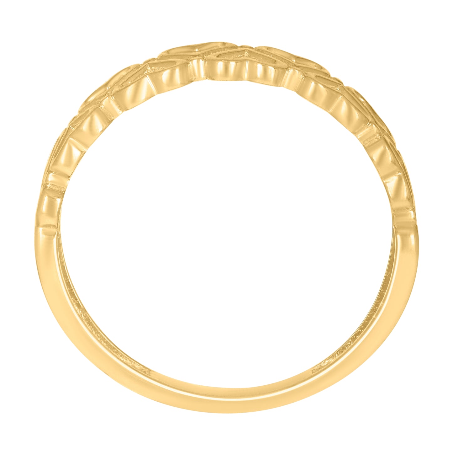 14K Yellow Gold Womens Hearts Ring