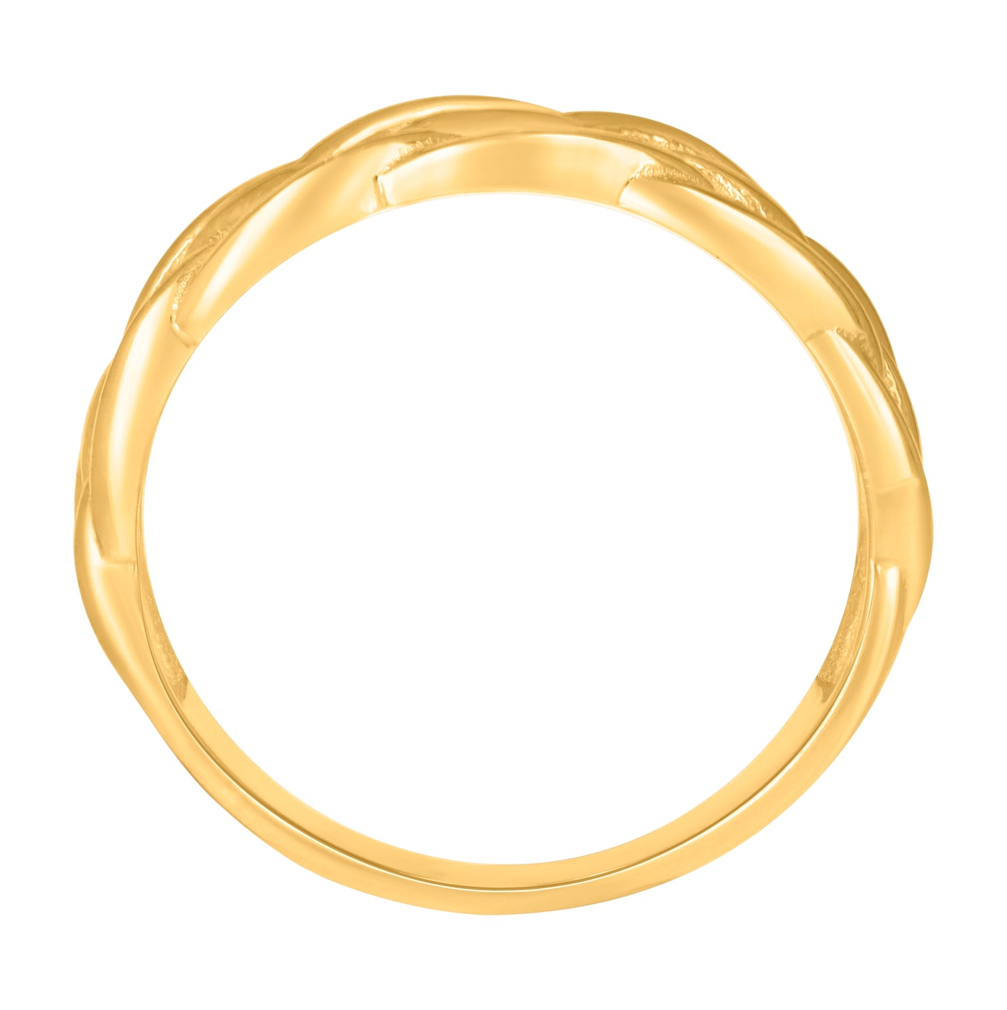 14K Yellow Gold Womens Weave Fashion Ring