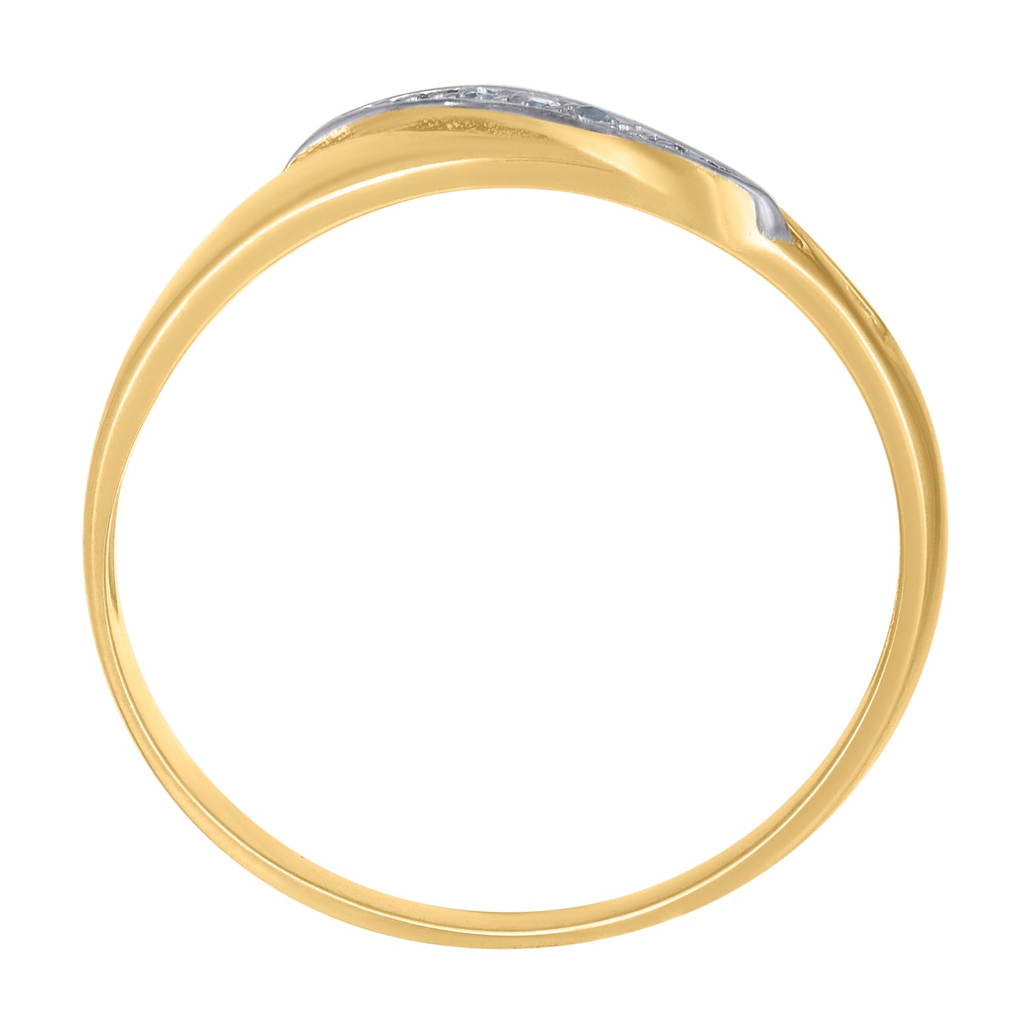 14K Two-tone Gold Womens Cubic-Zirconia Fashion Ring