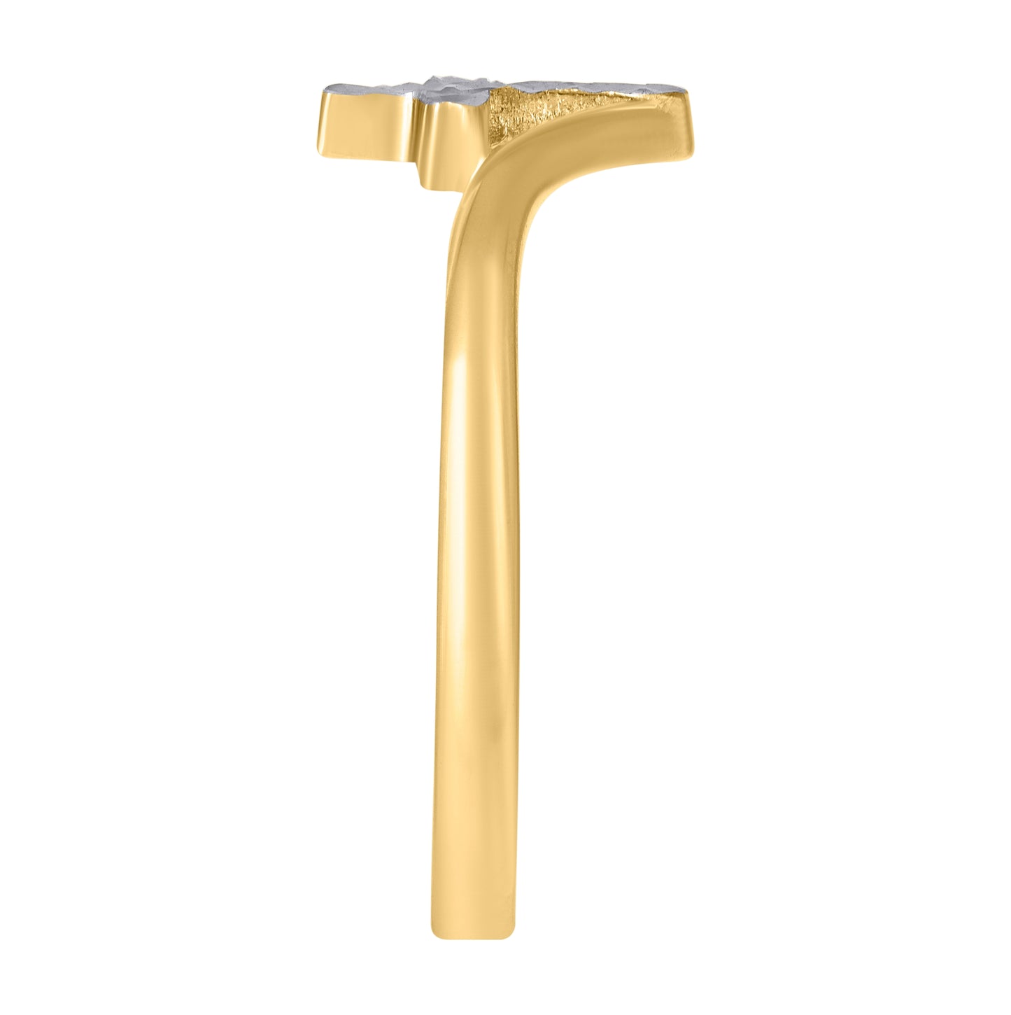 14K Two-tone Gold Womens Cross Religious Ring