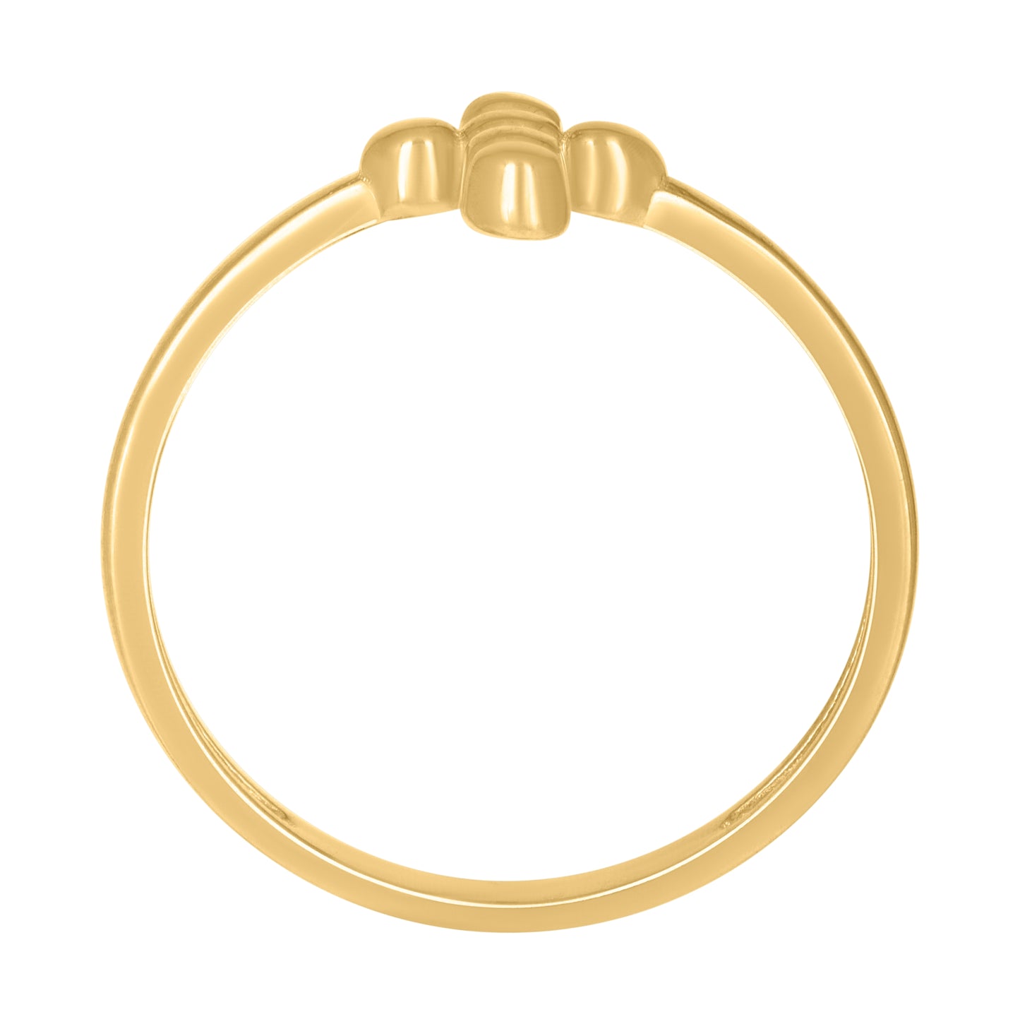 14K Yellow Gold Womens Cross Religious Ring