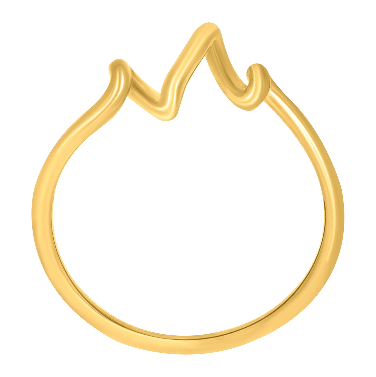 14K Yellow Gold Womens Heart Beat Ring