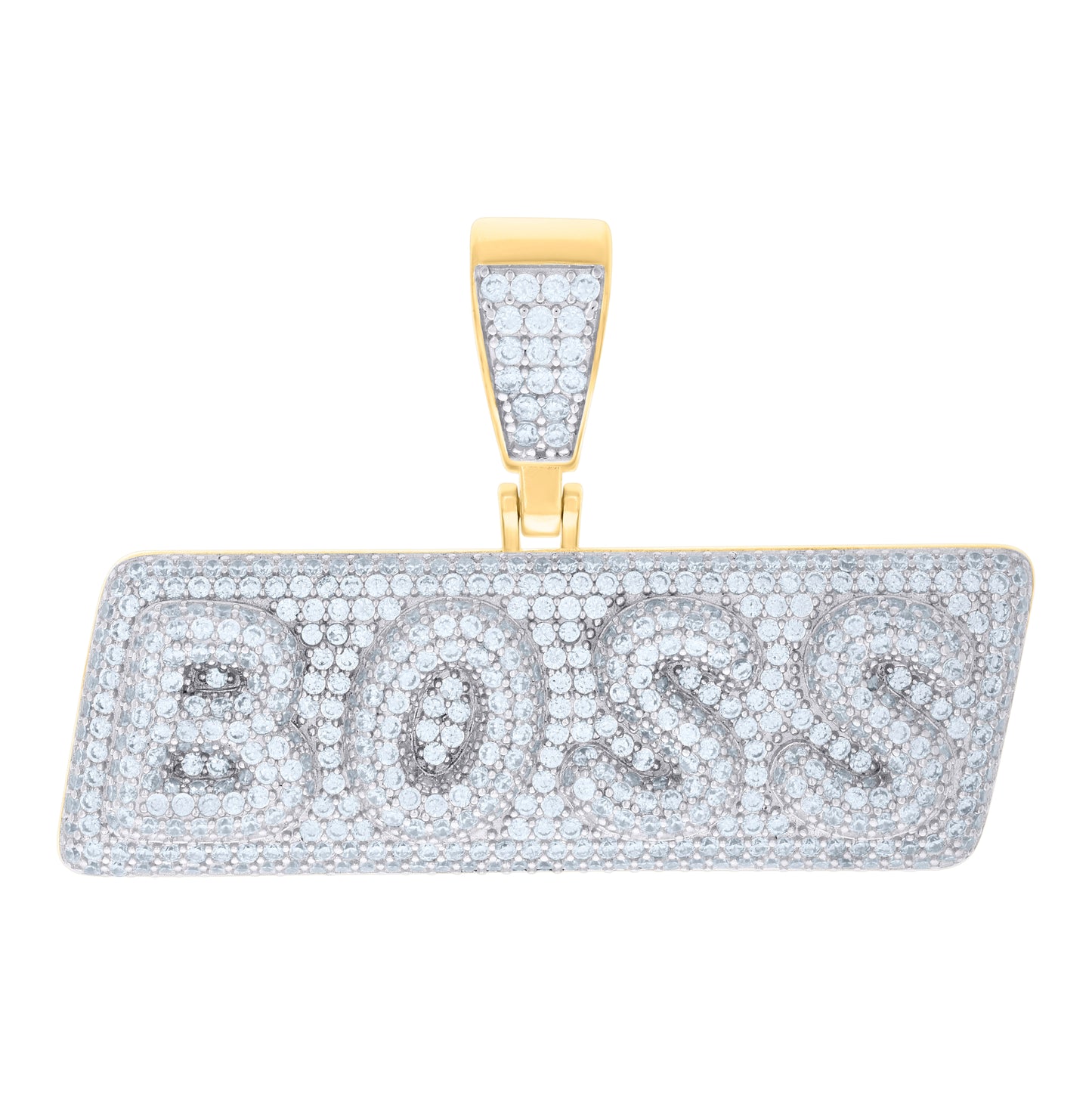 Sterling Silver Mens BOSS Fashion Charm Pendant