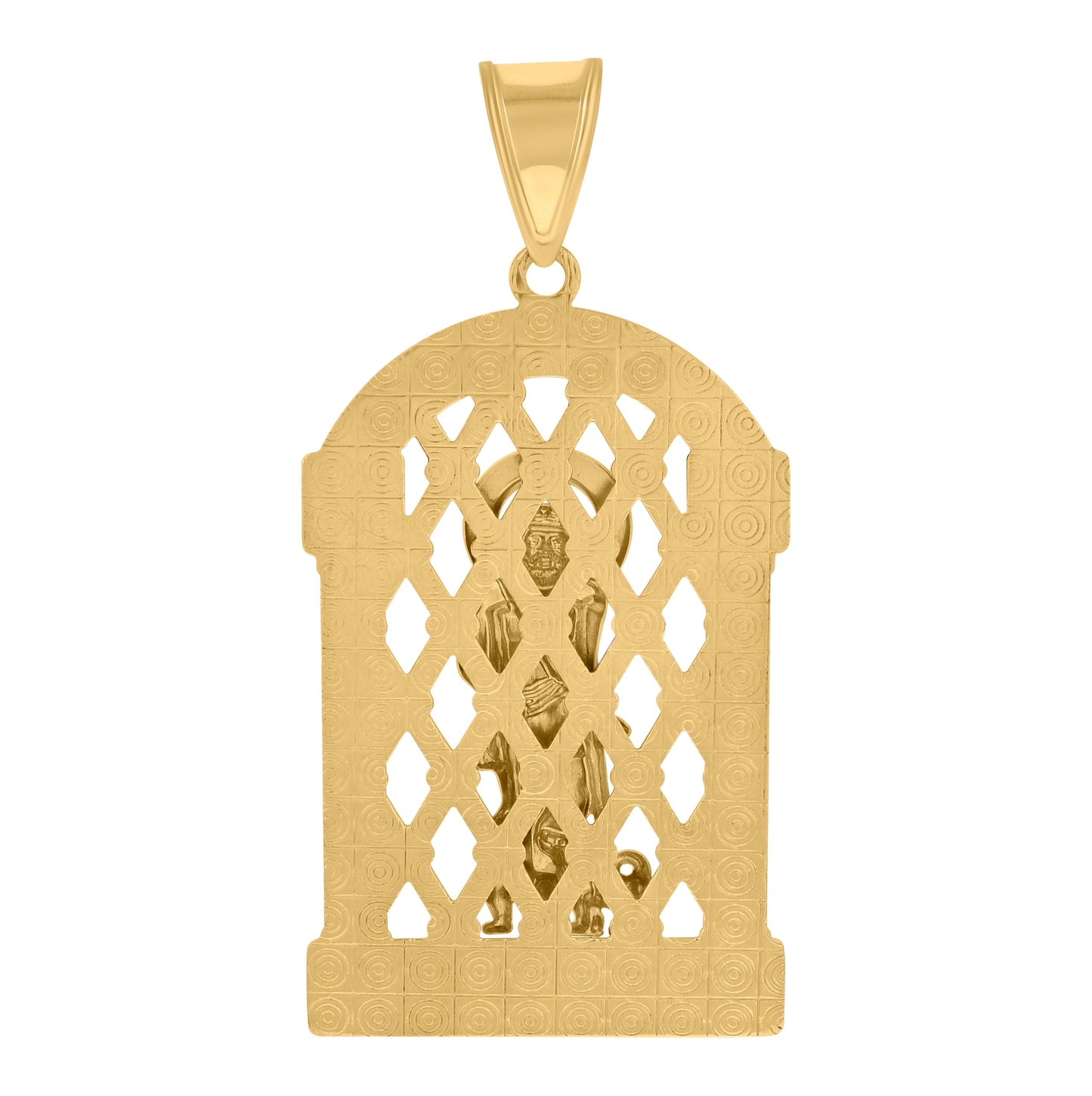 10K Two-tone Gold Mens Cubic-Zirconia St. Lazarus Religious Charm Pendant
