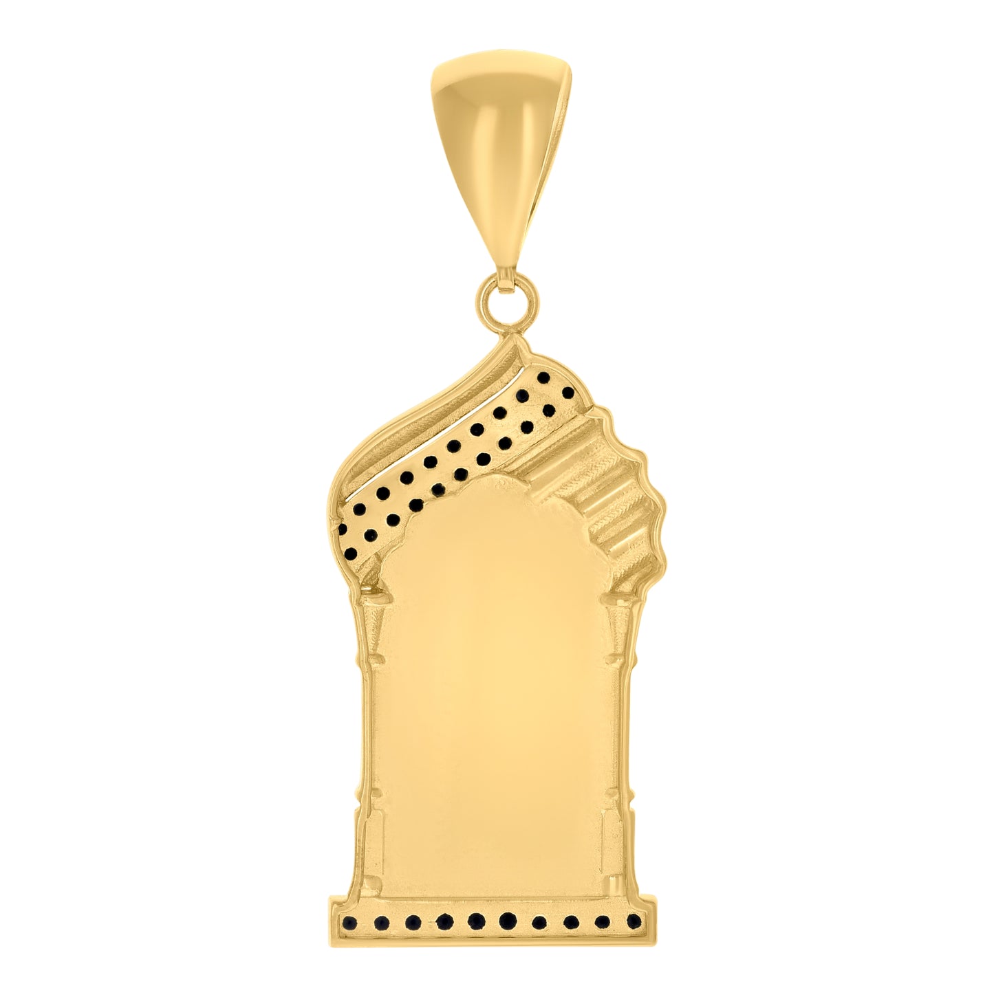 10K Two-tone Gold Mens Black White Cubic-Zirconia St. Lazarus Saints Religious Charm Pendant