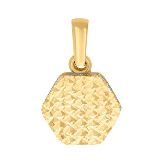 10K Yellow Gold Womens Cubic-Zirconia Octagon Fashion Charm Pendant