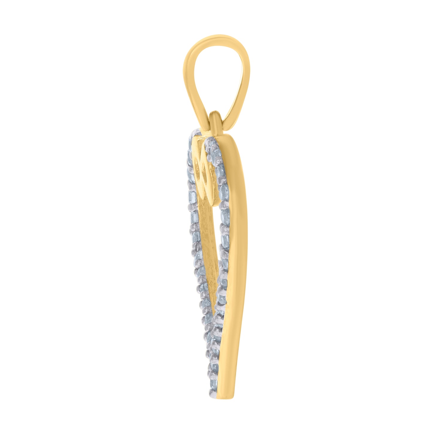 10K Two-tone Gold Womens Cubic-Zirconia Infinity Heart Charm Pendant