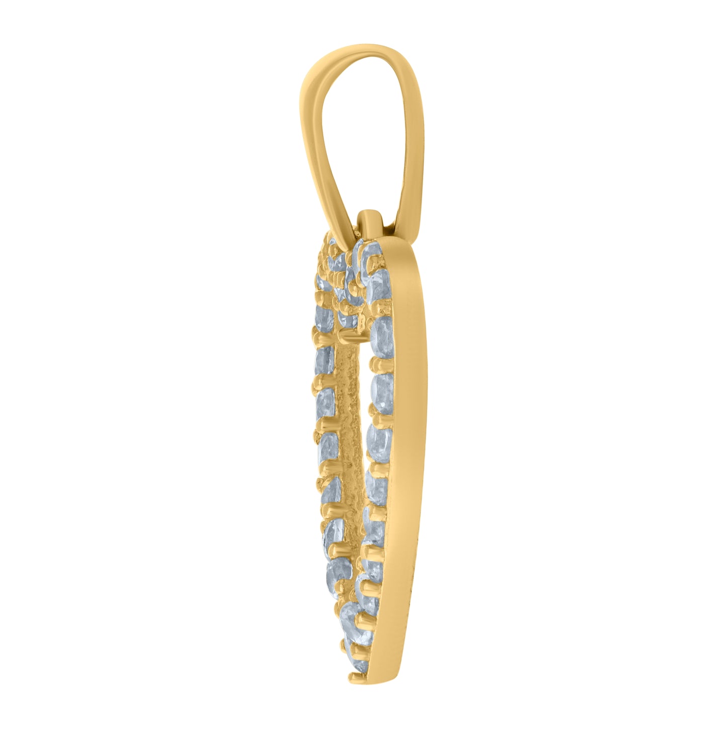 10K Yellow Gold Womens Cubic-Zirconia Heart Charm Pendant
