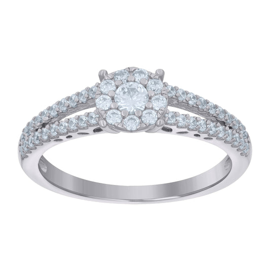 Sterling Silver Women's Cubic-Zirconia Bridal Anniversary Engagement Wedding Ring