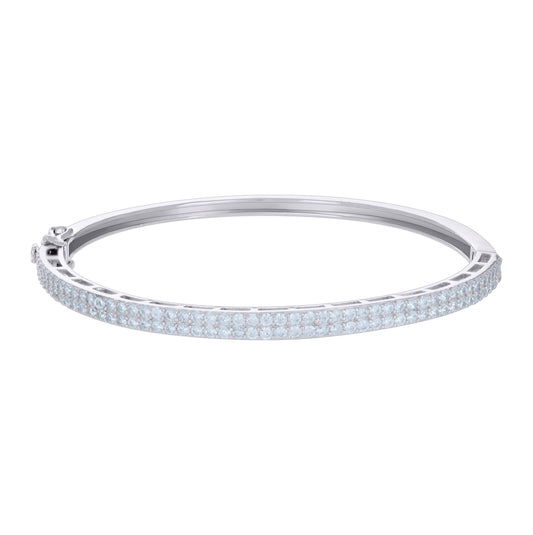 Sterling Silver Womens Cubic-Zirconia Fashion Bangle