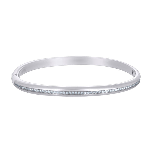 Sterling Silver Womens Cubic-Zirconia Fashion Bangle