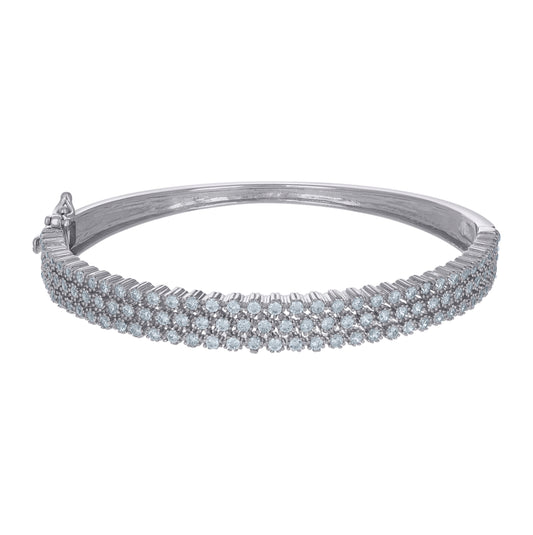 Sterling Silver Womens Cubic-Zirconia Fashion Bangle