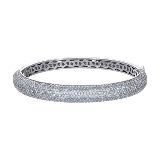 Sterling Silver Womens Cubic-Zirconia Fashion Bangle