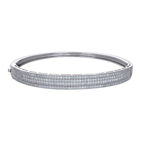 Sterling Silver Womens Cubic-Zirconia Fashion Bangle