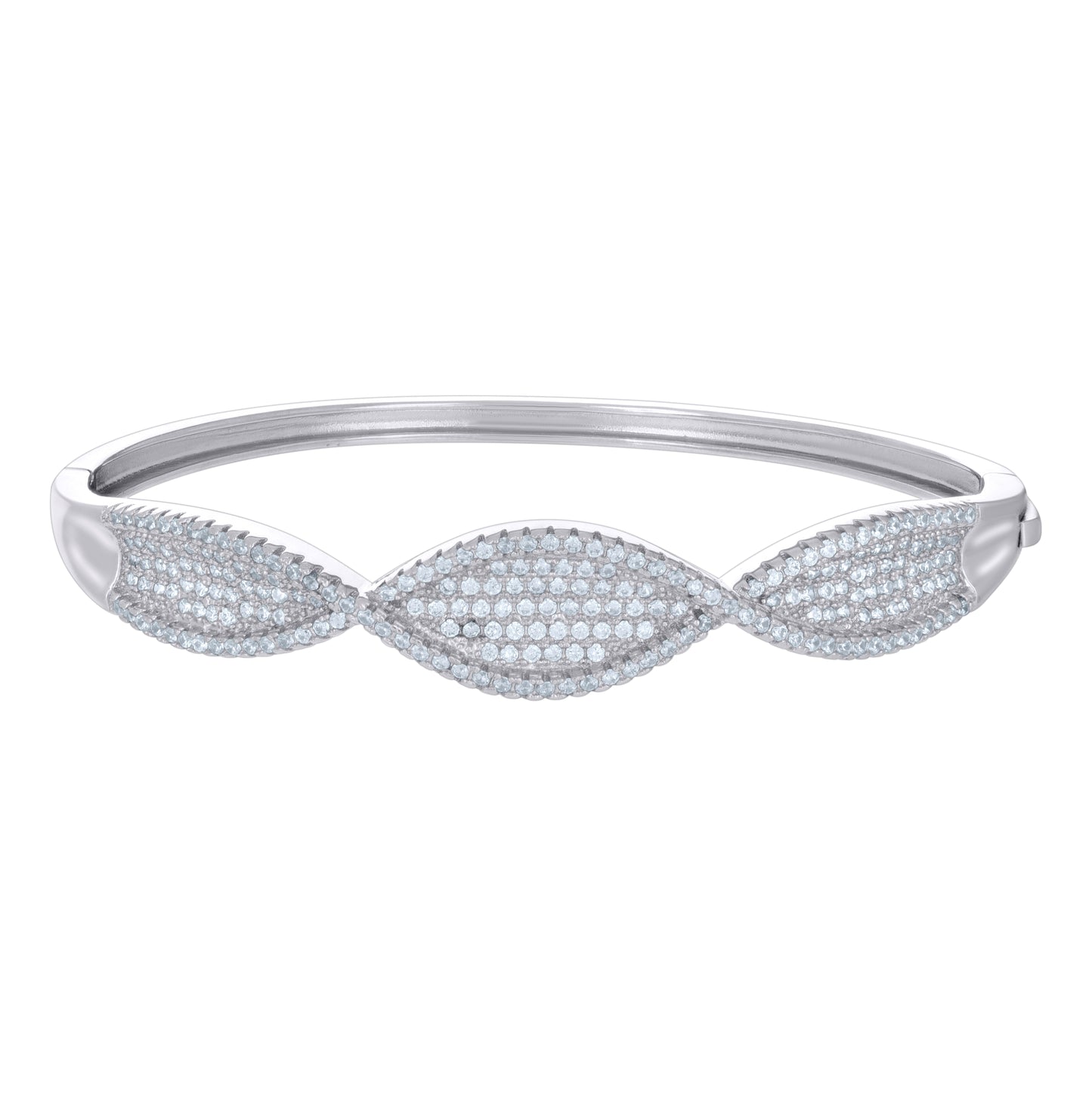 Sterling Silver Womens Cubic-Zirconia Fashion Bangle