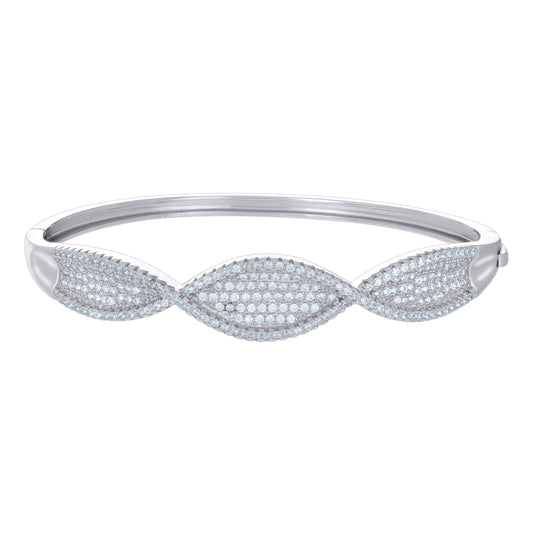 Sterling Silver Womens Cubic-Zirconia Fashion Bangle