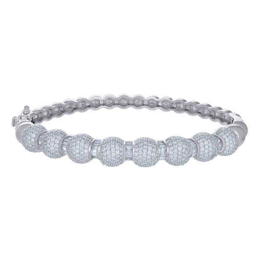 Sterling Silver Womens Cubic-Zirconia Fashion Bangle