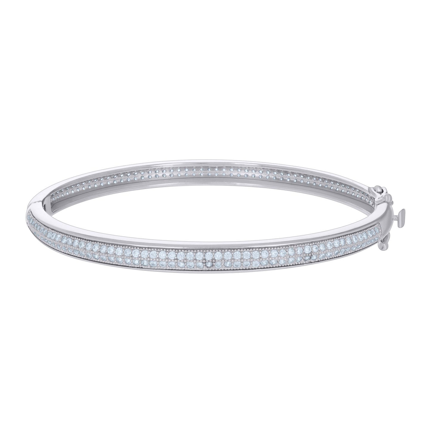 Sterling Silver Womens Cubic-Zirconia Fashion Bangle