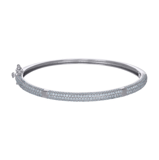 Sterling Silver Womens Cubic-Zirconia Fashion Bangle