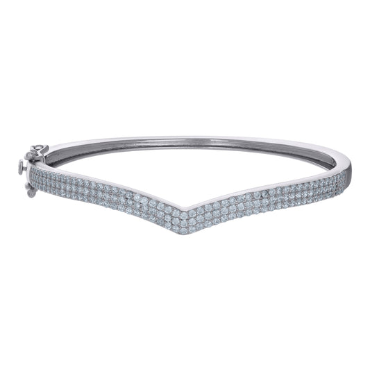 Sterling Silver Womens Cubic-Zirconia Fashion Bangle