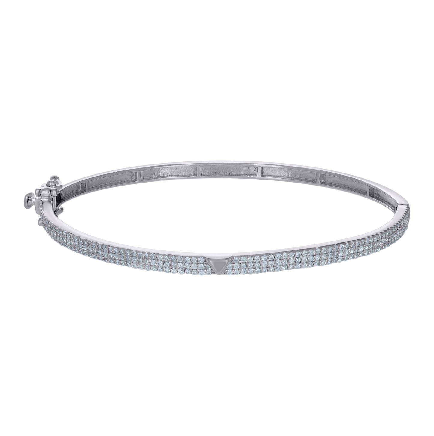 Sterling Silver Womens Cubic-Zirconia Fashion Bangle