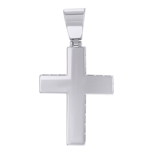 Sterling Silver Mens Cross Religious Charm Pendant