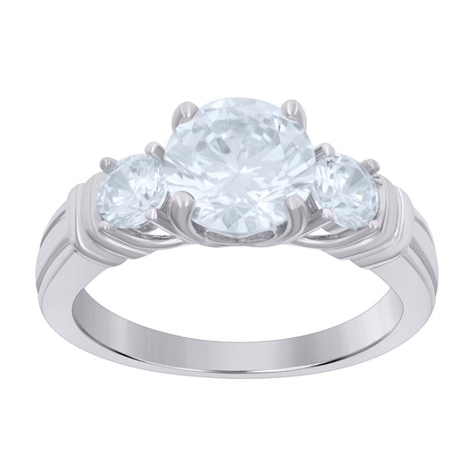 Sterling Silver Women's Cubic-Zirconia Fashion Bridal Anniversary Wedding Engagement Band Ring