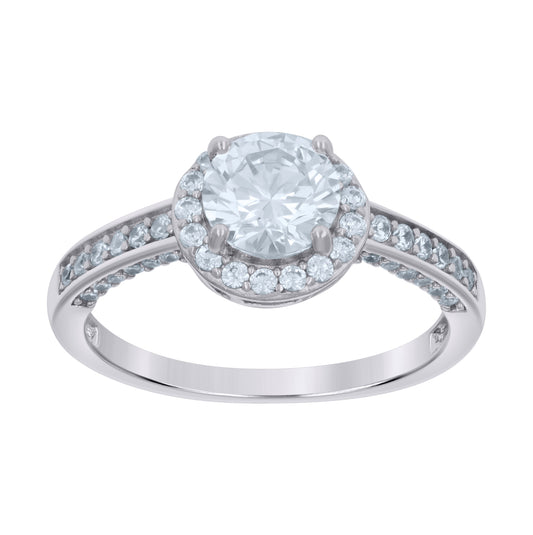 Sterling Silver Women's Cubic-Zirconia Fashion Bridal Anniversary Wedding Engagement Band Ring