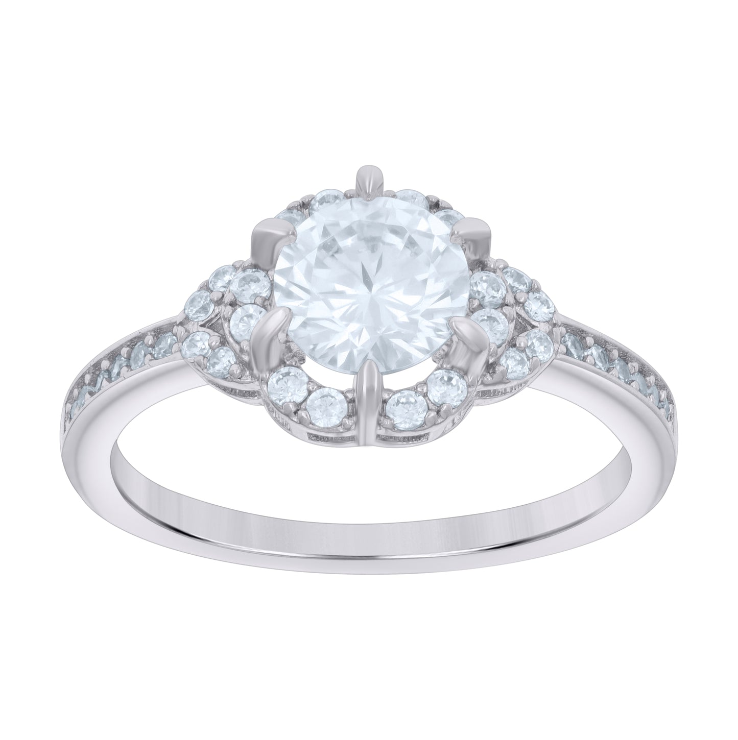 Sterling Silver Women's Cubic-Zirconia Fashion Bridal Anniversary Wedding Engagement Band Ring