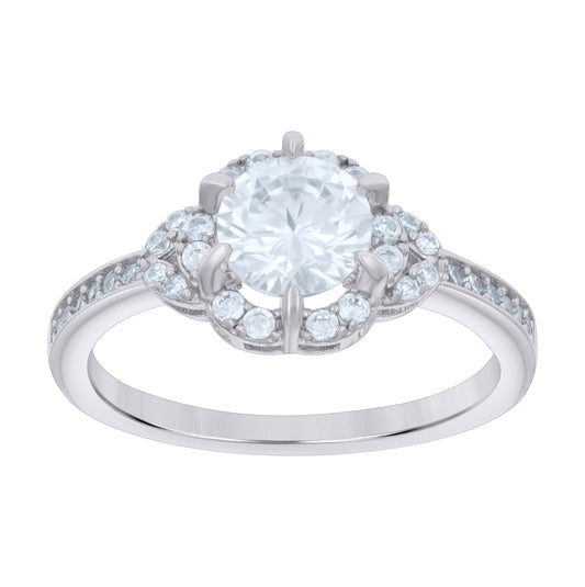 Sterling Silver Women's Cubic-Zirconia Fashion Bridal Anniversary Wedding Engagement Band Ring