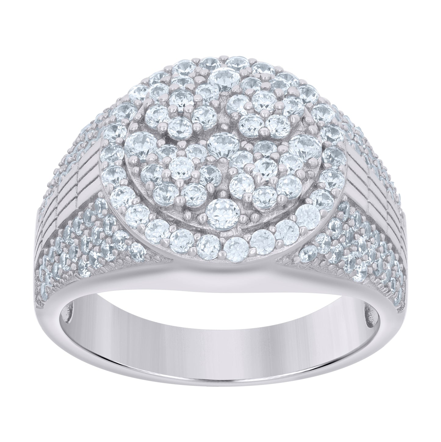 Sterling Silver Men's Cubic-Zirconia Fashion Bridal Anniversary Wedding Engagement Band Ring