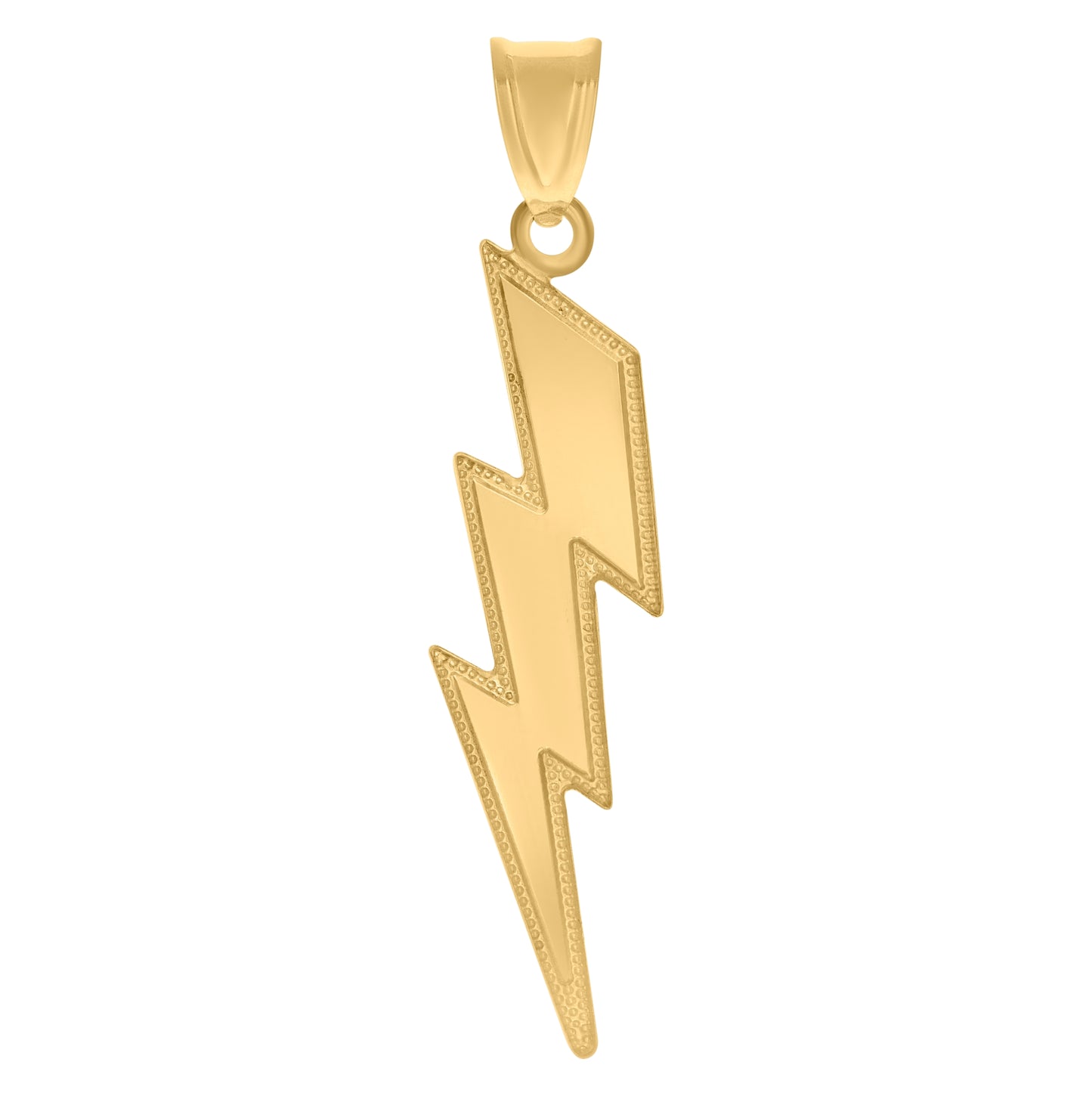 10K Yellow Gold Unisex Cubic-Zirconia Lightning Bolt Fashion Charm Pendant