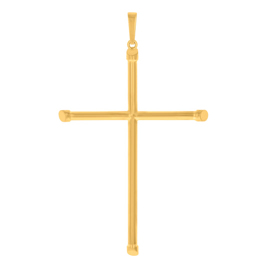 10K Yellow Gold Mens Cross Religious Charm Pendant