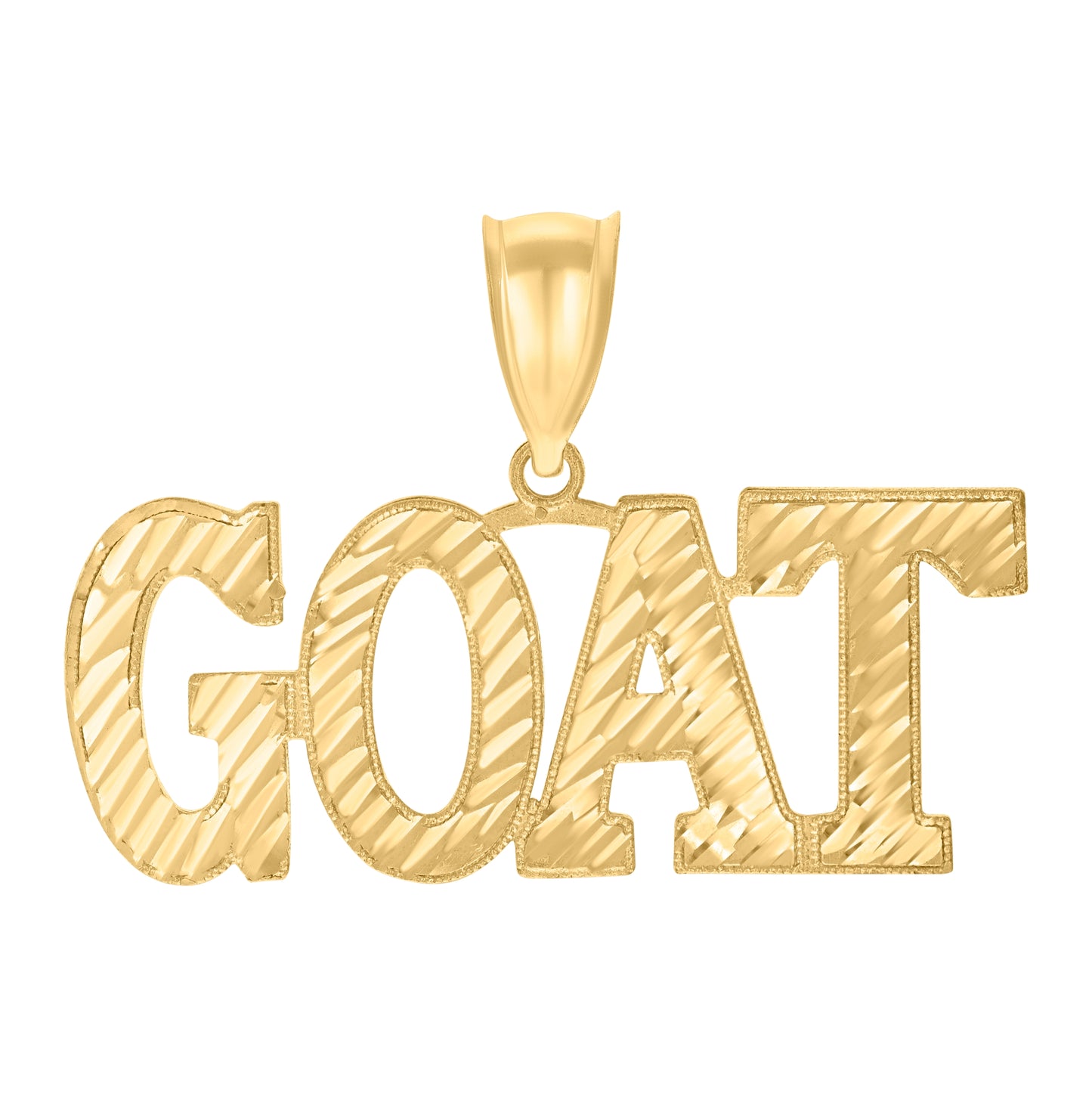 10K Yellow Gold Mens Greatest Of All Time GOAT Talking Fashion Charm Pendant