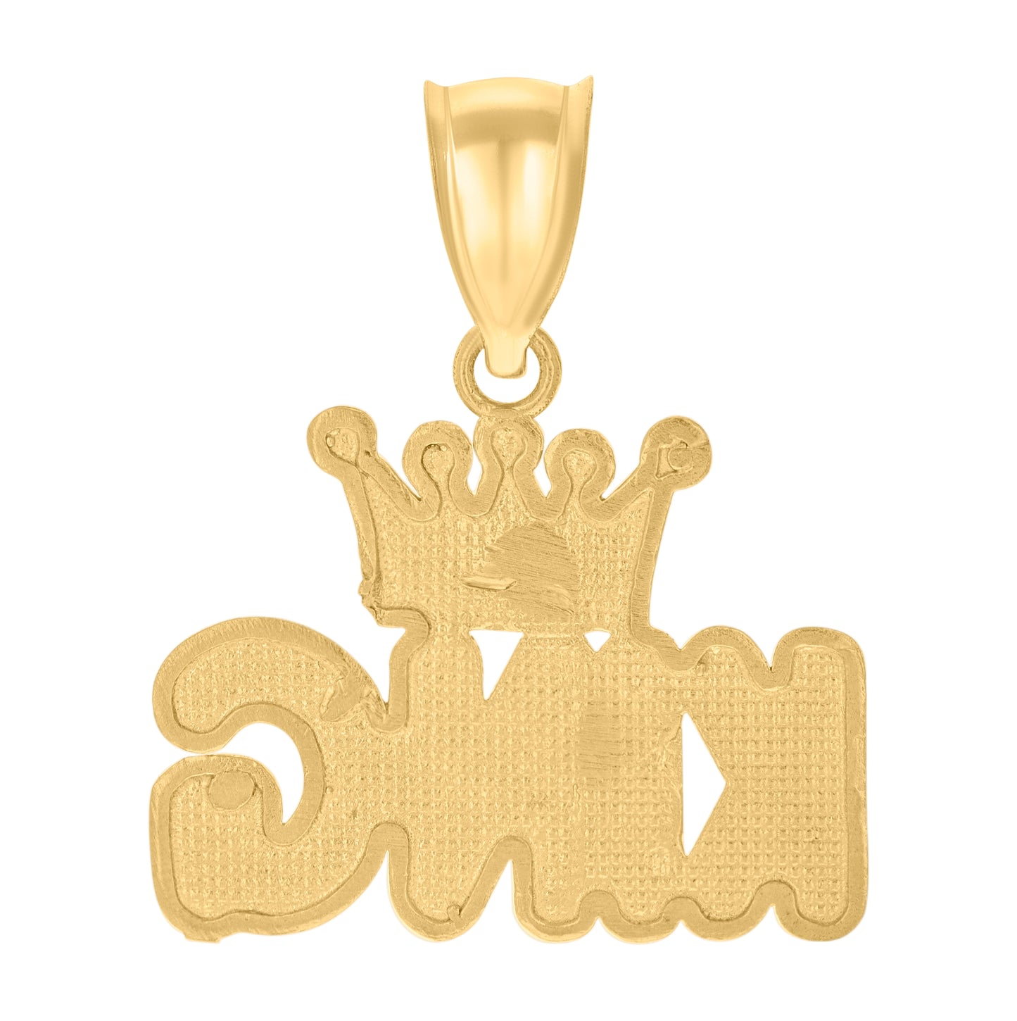 10K Yellow Gold Mens KING Fashion Charm Pendant