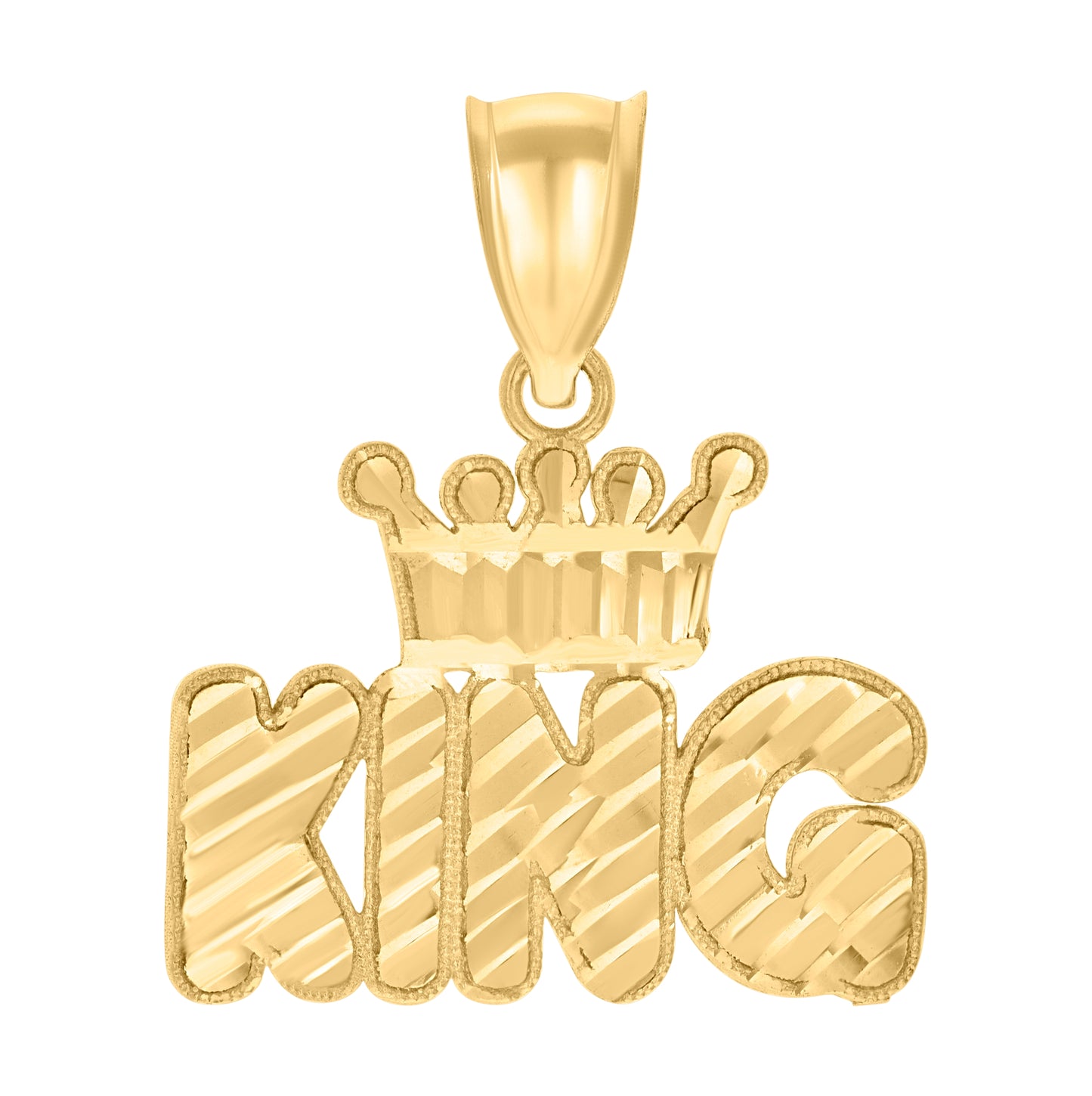 10K Yellow Gold Mens KING Fashion Charm Pendant