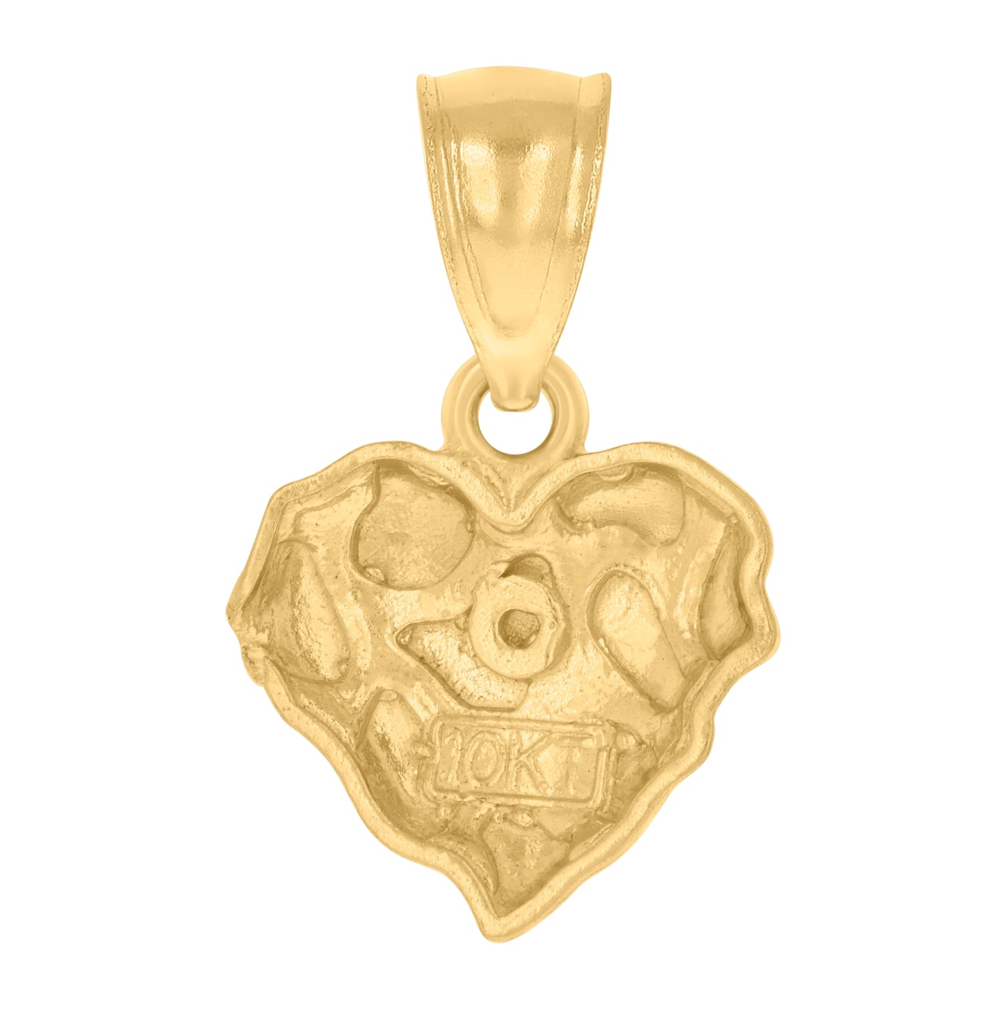 10K Yellow Gold Womens Nugget Heart Charm Pendant
