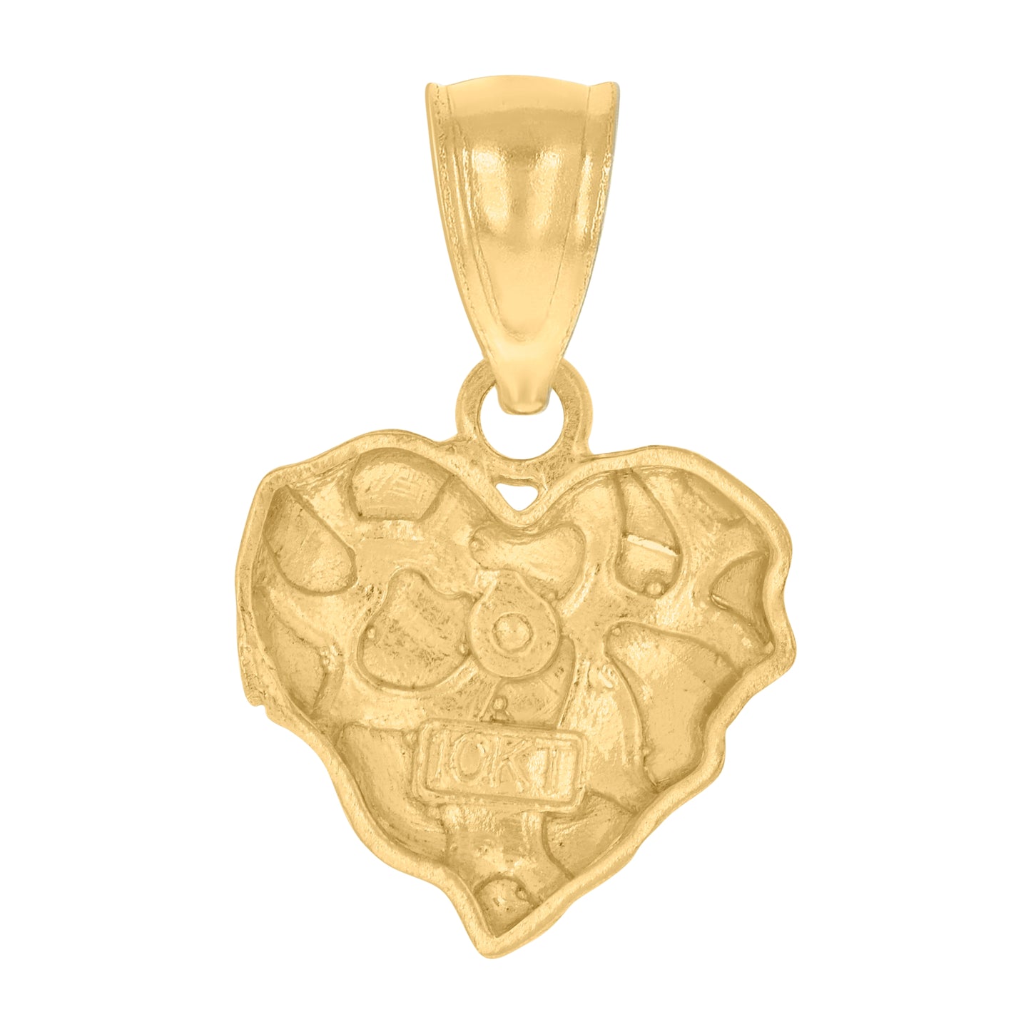 10K Yellow Gold Womens Nugget Heart Charm Pendant