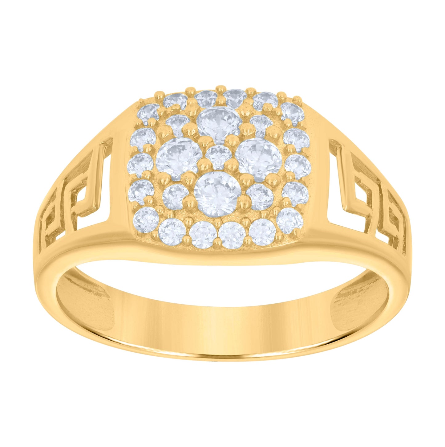 10K Yellow Gold Mens Cubic-Zirconia Fashion Ring