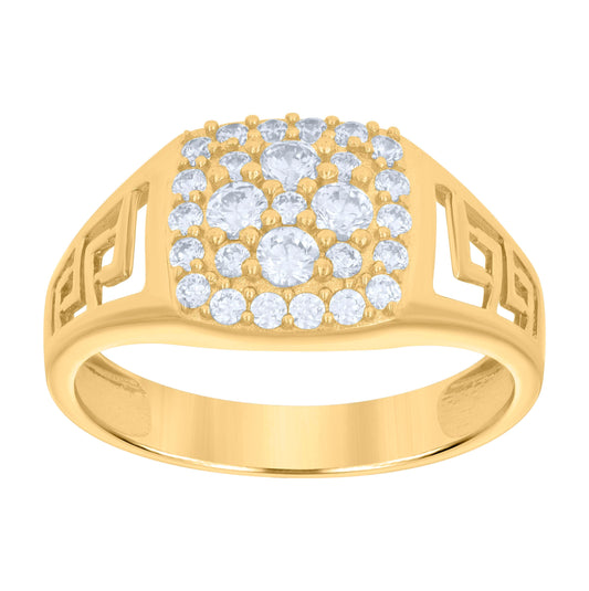 10K Yellow Gold Mens Cubic-Zirconia Fashion Ring